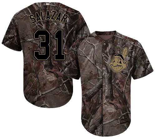 Indians #31 Danny Salazar Camo Realtree Collection Cool Base Stitched Baseball Jersey