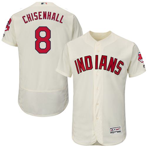 Indians #8 Lonnie Chisenhall Cream Flexbase Authentic Collection Stitched MLB Jersey Indians #8 Lonnie Chisenhall Cream Flexbase Authentic Collection Stitched MLB Jersey