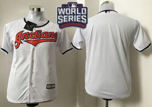 Indians Blank White Cool Base 2016 World Series Bound Stitched Youth MLB Jersey Indians Blank White Cool Base 2016 World Series Bound Stitched Youth MLB Jersey