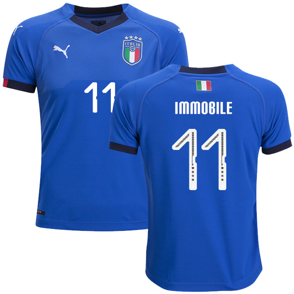Italy #11 Immobile Home Kid Soccer Country Jersey Italy #11 Immobile Home Kid Soccer Country Jersey