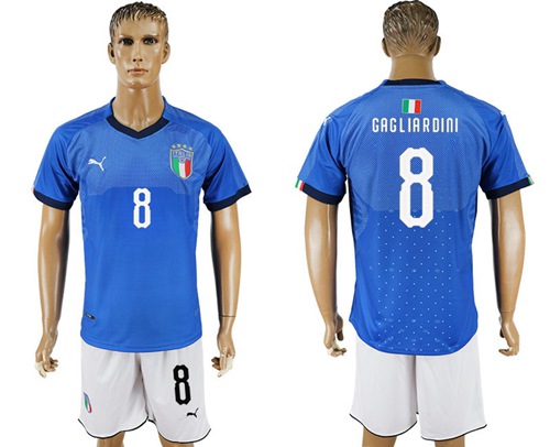 Italy #8 Gagliardini Home Soccer Country Jersey Italy #8 Gagliardini Home Soccer Country Jersey