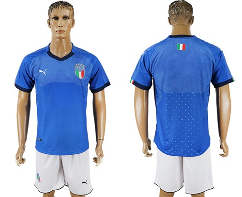 Italy Blank Home Soccer Country Jersey Italy Blank Home Soccer Country Jersey
