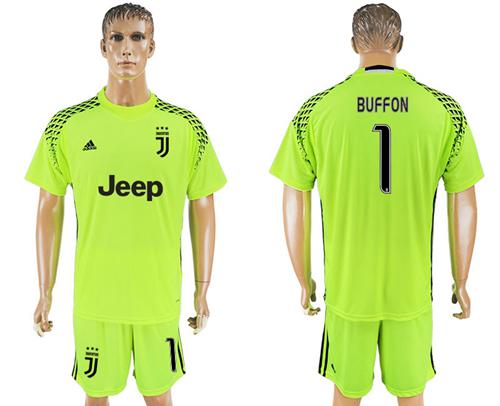 Juventus #1 Buffon Shiny Green Goalkeeper Soccer Club Jersey Juventus #1 Buffon Shiny Green Goalkeeper Soccer Club Jersey