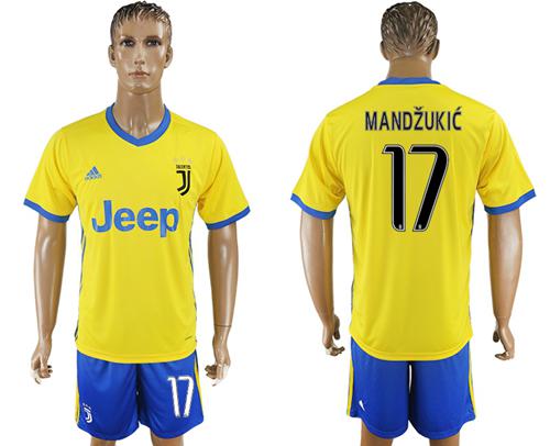 Juventus #17 Mandzukic Away Soccer Club Jersey Juventus #17 Mandzukic Away Soccer Club Jersey