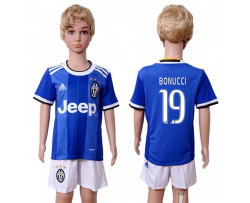 Juventus #19 Bonucci Away Kid Soccer Club Jersey Juventus #19 Bonucci Away Kid Soccer Club Jersey