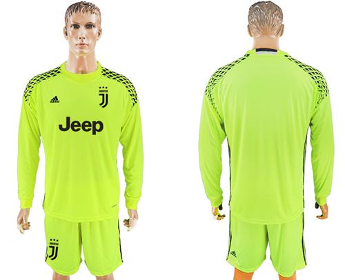Juventus Blank Shiny Green Goalkeeper Long Sleeves Soccer Club Jersey Juventus Blank Shiny Green Goalkeeper Long Sleeves Soccer Club Jersey