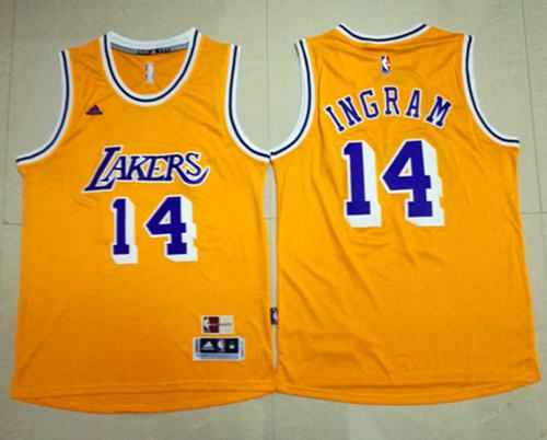 Lakers #14 Brandon Ingram Gold Throwback Stitched NBA Jersey Lakers #14 Brandon Ingram Gold Throwback Stitched NBA Jersey