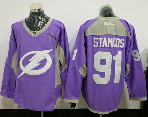Lightning #91 Steven Stamkos Purple Fights Cancer Practice Stitched NHL Jersey Lightning #91 Steven Stamkos Purple Fights Cancer Practice Stitched NHL Jersey