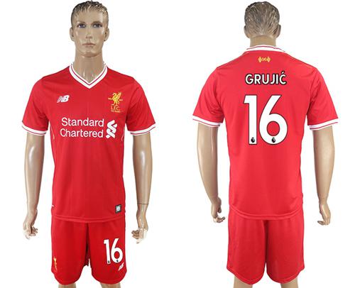 Liverpool #16 Grujic Red Home Soccer Club Jersey Liverpool #16 Grujic Red Home Soccer Club Jersey