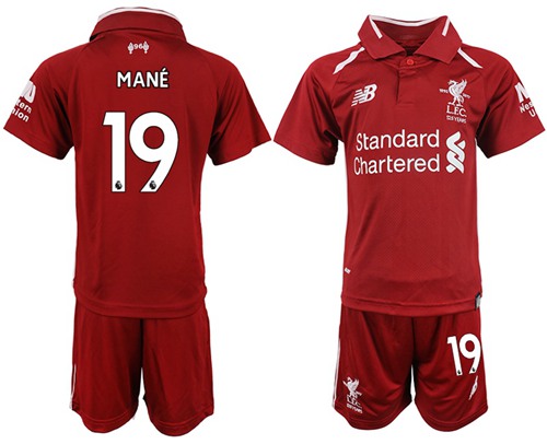 Liverpool #19 Mane Red Home Kid Soccer Club Jersey Liverpool #19 Mane Red Home Kid Soccer Club Jersey