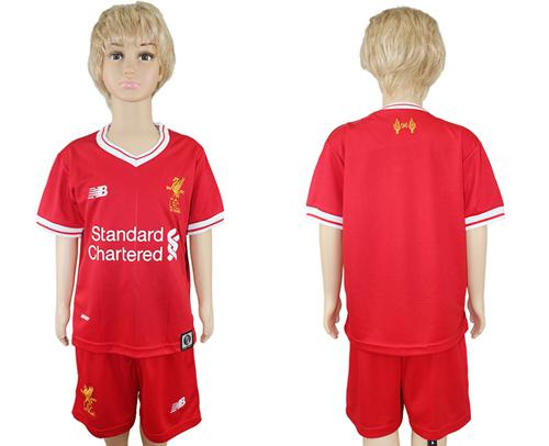 Liverpool Blank Red Home Kid Soccer Club Jersey