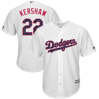 Los Angeles Dodgers Clayton Kershaw Majestic 2017 Stars & Stripes Cool Base Player Jersey - White