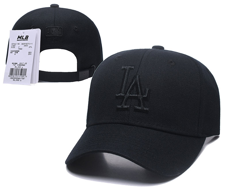 MLB Los Angeles Dodgers Team Logo Black Peaked Adjustable Hat SG MLB Los Angeles Dodgers Team Logo Black Peaked Adjustable Hat SG