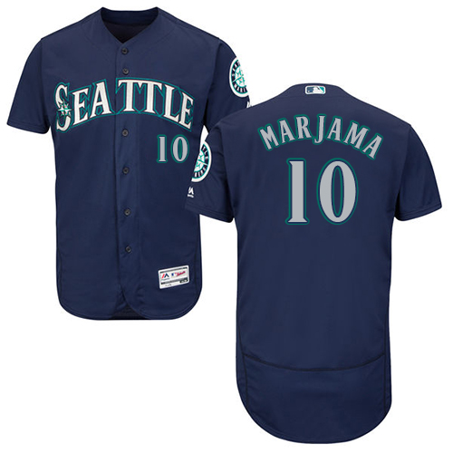 Mariners #10 Mike Marjama Navy Blue Flexbase Authentic Collection Stitched Baseball Jersey Mariners #10 Mike Marjama Navy Blue Flexbase Authentic Collection Stitched Baseball Jersey