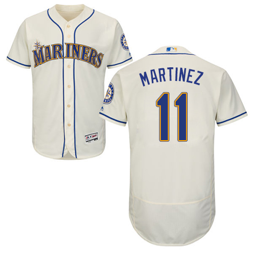 Mariners #11 Edgar Martinez Cream Flexbase Authentic Collection Stitched MLB Jersey Mariners #11 Edgar Martinez Cream Flexbase Authentic Collection Stitched MLB Jersey