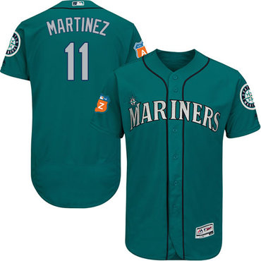 Mariners #11 Edgar Martinez Green Flexbase Authentic Collection Stitched MLB Jersey Mariners #11 Edgar Martinez Green Flexbase Authentic Collection Stitched MLB Jersey