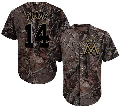 Marlins #14 Martin Prado Camo Realtree Collection Cool Base Stitched Baseball Jersey