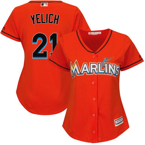 Marlins #21 Christian Yelich Orange Alternate Women's Stitched MLB Jersey Marlins #21 Christian Yelich Orange Alternate Women's Stitched MLB Jersey