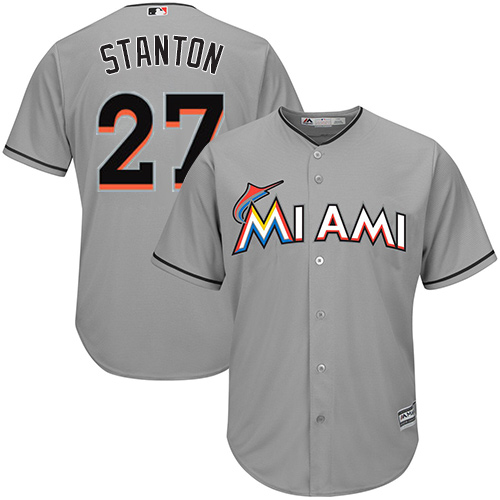 Marlins #27 Giancarlo Stanton Grey Cool Base Stitched Youth MLB Jersey Marlins #27 Giancarlo Stanton Grey Cool Base Stitched Youth MLB Jersey