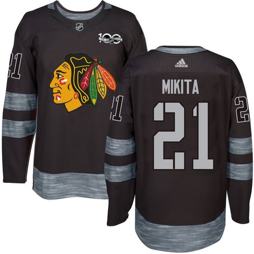 Adidas Blackhawks #21 Martin Havlat Black 1917-2017 100th Anniversary Stitched NHL Jersey