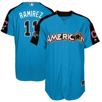 Men's American League Indians Jose Ramirez Majestic Blue 2017 MLB All-Star Game Home Run Derby Player Jersey Men's American League Indians Jose Ramirez Majestic Blue 2017 MLB All-Star Game Home Run Derby Player Jersey