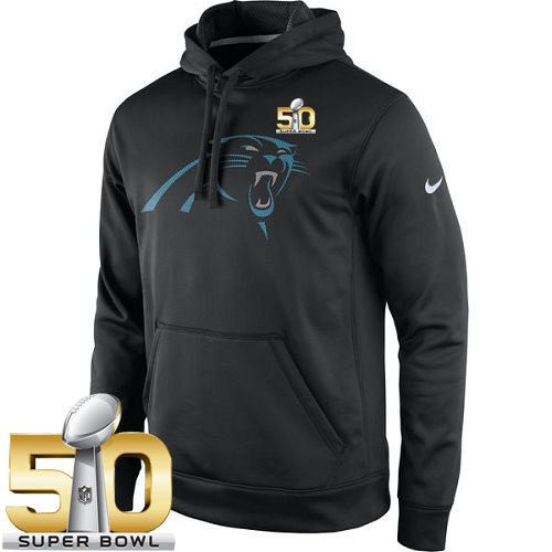 Men's Carolina Panthers Nike Black Super Bowl 50 Practice Performance Pullover Hoodie Men's Carolina Panthers Nike Black Super Bowl 50 Practice Performance Pullover Hoodie