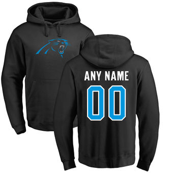 Men's Carolina Panthers Pro Line Black Any Name & Number Logo Personalized Pullover Hoodie