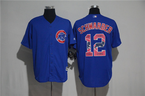 Men's Chicago Cubs #12 Kyle Schwarber Majestic Blue 2017 Color Printing Cool Base Jersey Men's Chicago Cubs #12 Kyle Schwarber Majestic Blue 2017 Color Printing Cool Base Jersey