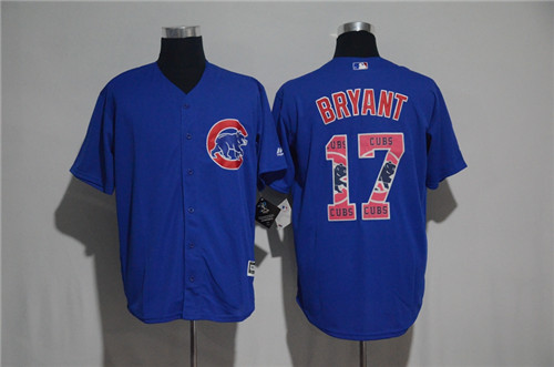 Men's Chicago Cubs #17 Kris Bryant Majestic Blue 2017 Color Printing Cool Base Jersey Men's Chicago Cubs #17 Kris Bryant Majestic Blue 2017 Color Printing Cool Base Jersey