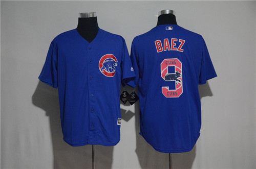Men's Chicago Cubs #9 Javier Baez Majestic Blue 2017 Color Printing Cool Base Jersey Men's Chicago Cubs #9 Javier Baez Majestic Blue 2017 Color Printing Cool Base Jersey
