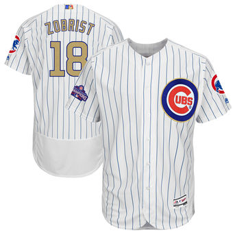 Men's Chicago Cubs Ben Zobrist Majestic White 2017 Gold Program FlexBase Player Jersey Men's Chicago Cubs Ben Zobrist Majestic White 2017 Gold Program FlexBase Player Jersey
