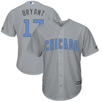 Men's Chicago Cubs Kris Bryant Majestic Gray Father's Day Cool Base Replica Jersey Men's Chicago Cubs Kris Bryant Majestic Gray Father's Day Cool Base Replica Jersey