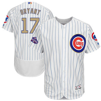 Men's Chicago Cubs Kris Bryant Majestic White 2017 Gold Program FlexBase Player Jersey Men's Chicago Cubs Kris Bryant Majestic White 2017 Gold Program FlexBase Player Jersey