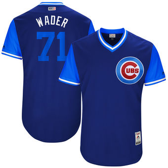 Men's Chicago Cubs Wade Davis Wader Majestic Royal 2017 Players Weekend Authentic Jersey Men's Chicago Cubs Wade Davis Wader Majestic Royal 2017 Players Weekend Authentic Jersey