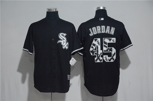 Men's Chicago White Sox #45 Michael Jordan Majestic Black 2017 Color Printing Cool Base Jersey Men's Chicago White Sox #45 Michael Jordan Majestic Black 2017 Color Printing Cool Base Jersey