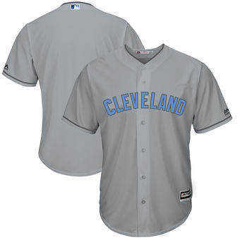 Men's Cleveland Indians Majestic Gray Father's Day Cool Base Replica Team Jersey