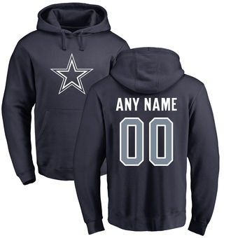 Men's Dallas Cowboys Pro Line Navy Any Name & Number Logo Personalized Sweatshirt