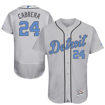 Men's Detroit Tigers Miguel Cabrera Majestic Gray Father's Day FlexBase Jersey Men's Detroit Tigers Miguel Cabrera Majestic Gray Father's Day FlexBase Jersey