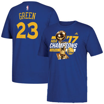 Men's Golden State Warriors Draymond Green adidas Royal 2017 NBA Finals Champions Name & Number T-Shirt