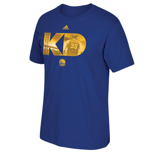 Men's Golden State Warriors Kevin Durant adidas Royal Initial Landmark T-Shirt