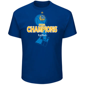 Men's Golden State Warriors Majestic Royal 2017 NBA Finals Champions Big & Tall Banner T-Shirt