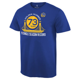 Men's Golden State Warriors Royal Record Breaking Season Exclusive Golden Number T-Shirt