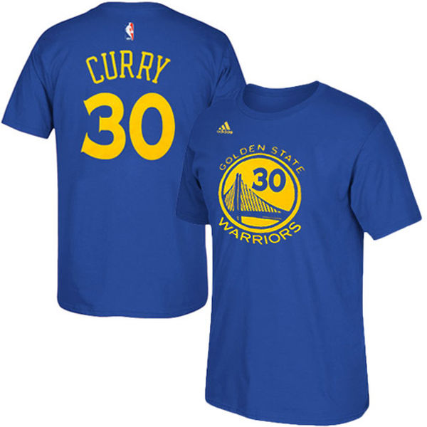 Men's Golden State Warriors Stephen Curry adidas Royal Blue Net Number T-Shirt