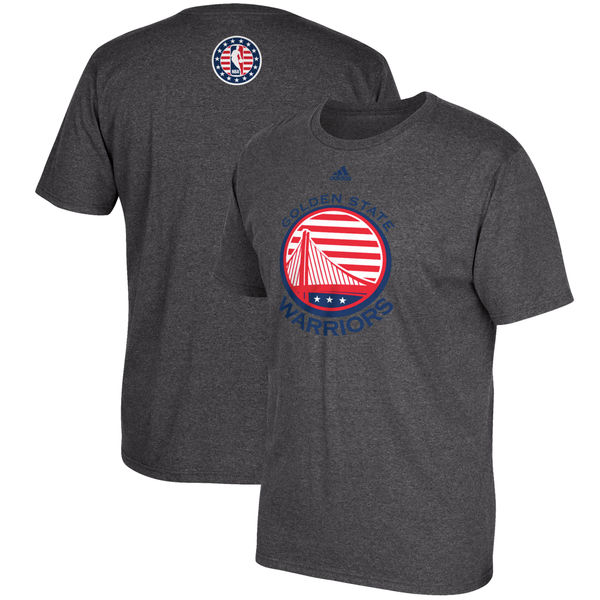 Men's Golden State Warriors adidas Gray Hoops for Troops T-Shirt Men's Golden State Warriors adidas Gray Hoops for Troops T-Shirt