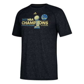Men's Golden State Warriors adidas Heathered Black 2017 NBA Finals Champions Locker Room climalite T-Shirt