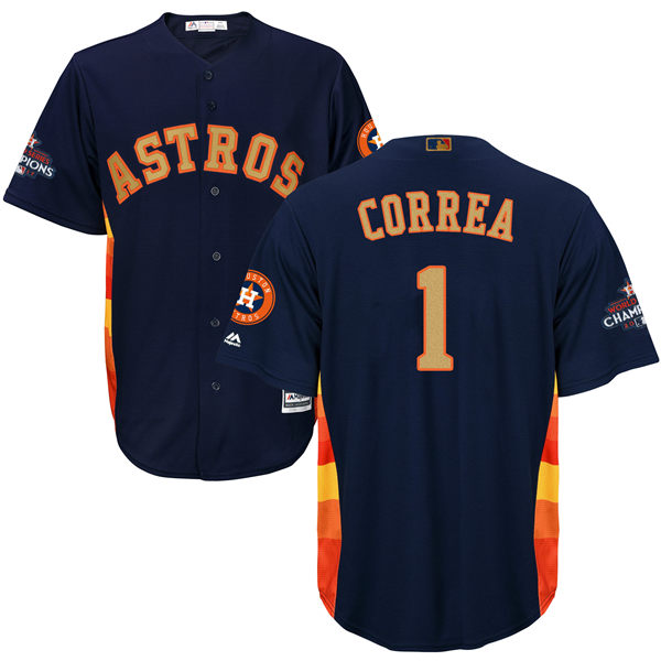 Men's Houston Astros #1 Carlos Correa Navy Blue 2018 Gold Program Cool Base Stitched MLB Jersey Men's Houston Astros #1 Carlos Correa Navy Blue 2018 Gold Program Cool Base Stitched MLB Jersey