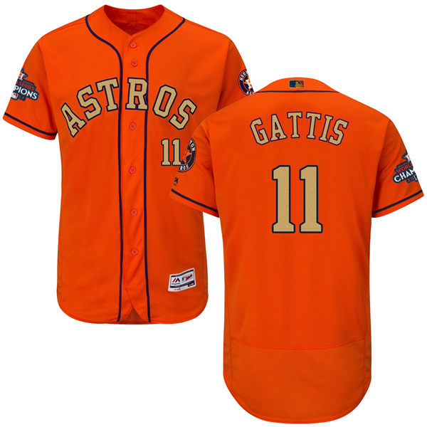 Men's Houston Astros #11 Evan Gattis Orange 2018 Gold Program Flexbase Stitched MLB Jersey Men's Houston Astros #11 Evan Gattis Orange 2018 Gold Program Flexbase Stitched MLB Jersey