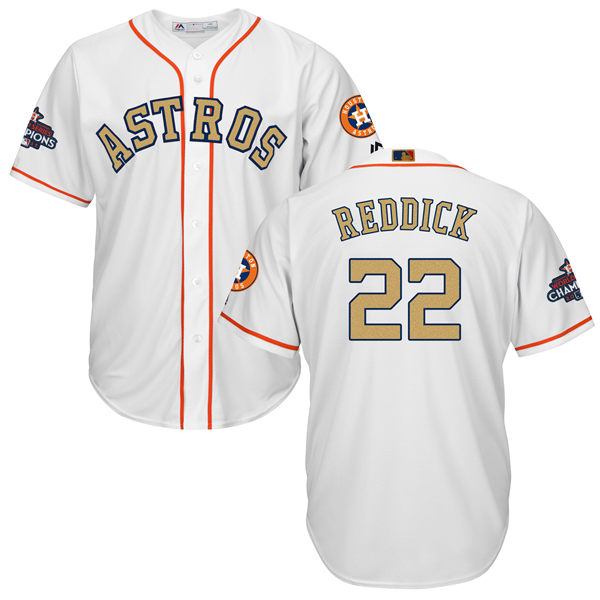 Men's Houston Astros #22 Josh Reddick White 2018 Gold Program Cool Base Stitched MLB Jersey Men's Houston Astros #22 Josh Reddick White 2018 Gold Program Cool Base Stitched MLB Jersey