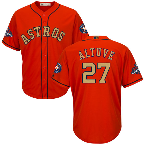 Men's Houston Astros #27 Jose Altuve Orange 2018 Gold Program Cool Base Stitched MLB Jersey Men's Houston Astros #27 Jose Altuve Orange 2018 Gold Program Cool Base Stitched MLB Jersey