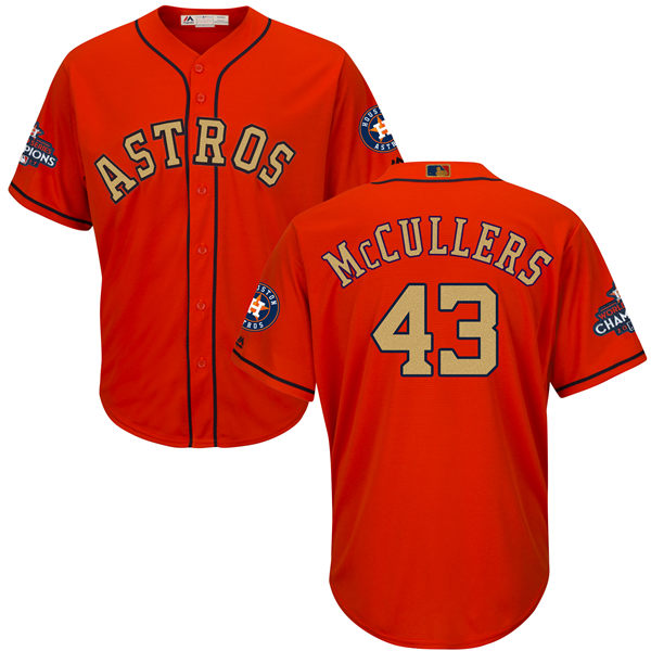 Men's Houston Astros #43 Lance McCullers Orange 2018 Gold Program Cool Base Stitched MLB Jersey Men's Houston Astros #43 Lance McCullers Orange 2018 Gold Program Cool Base Stitched MLB Jersey
